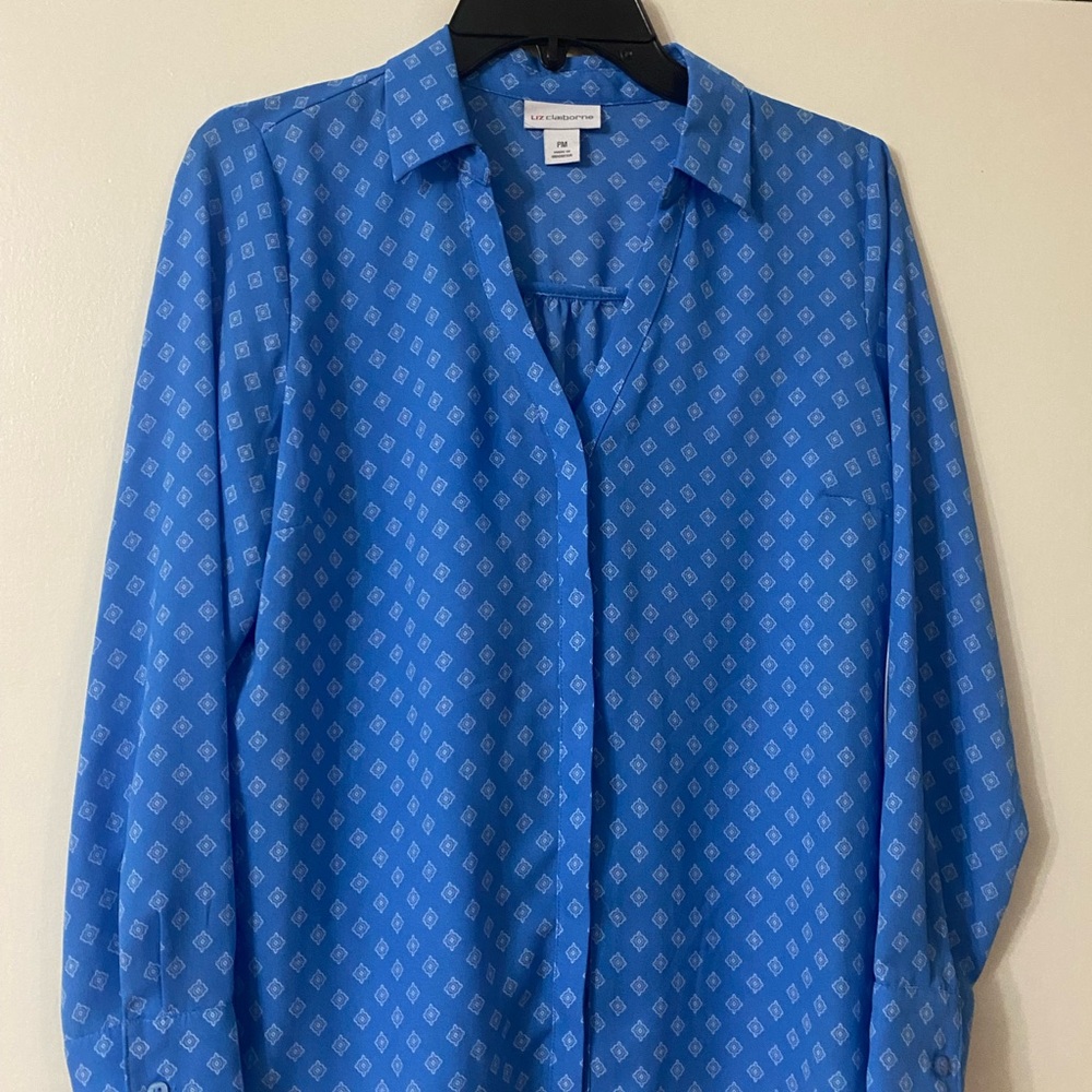 Blue Patterned Women's Top